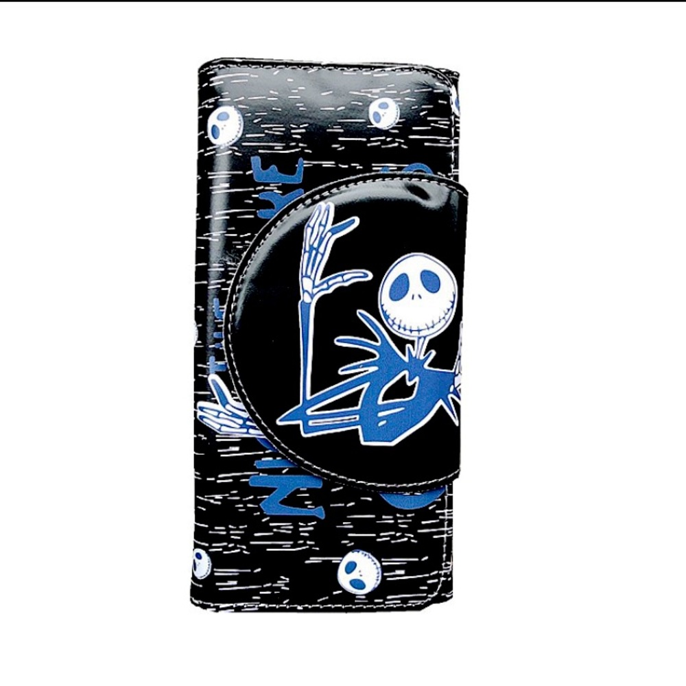 Unisex Nightmare Before Christmas leather magnetic buckle wallets.
